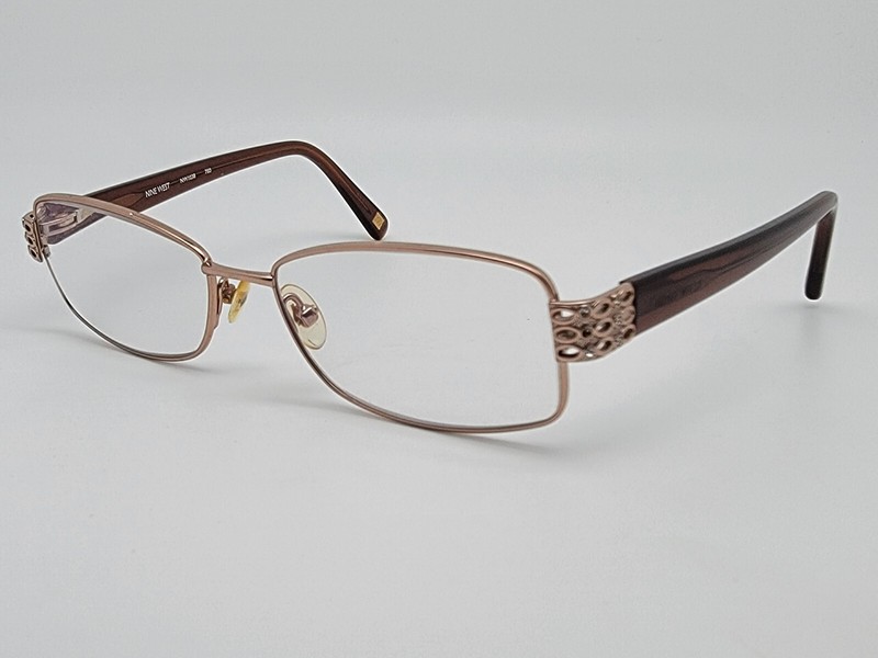 Nine West NW1038 780 Rose Gold Crystal Brown Rhinestone Eyeglasses Frame w/ Case gallery