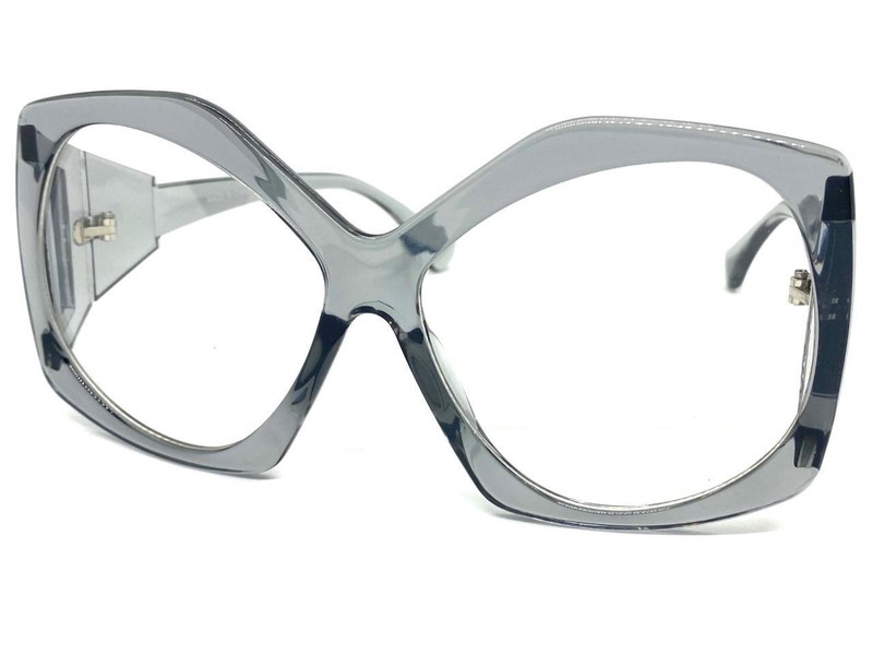 Women Oversized Vintage Retro Style Clear Lens EYE GLASSES Huge Large Gray Frame gallery