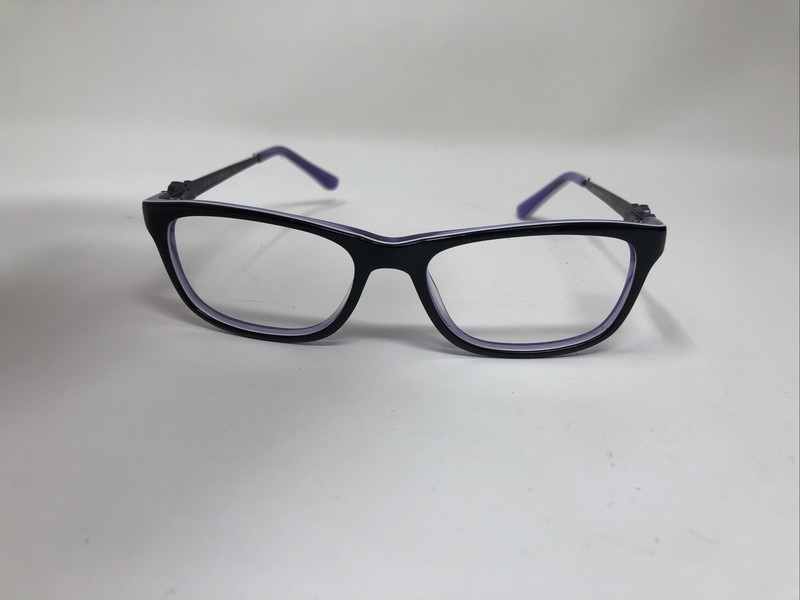 HELLO KITTY EYEGLASS FRAME HK 257-3 46-15-125 black purple flex hinge kids 2352 gallery