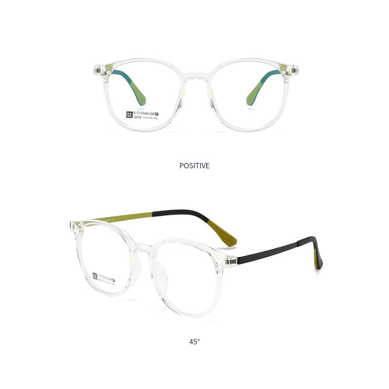 TR90 Men Women Round Eyeglasses Retro Full Frame Clear Lens Glasses Frames New gallery