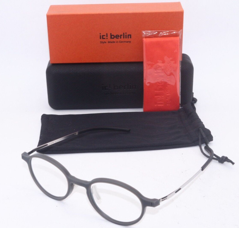 NEW IC! BERLIN MODEL ZHEN NEW GREY HD ROUGH AUTHENTIC FRAMES EYEGLASSES 47-21