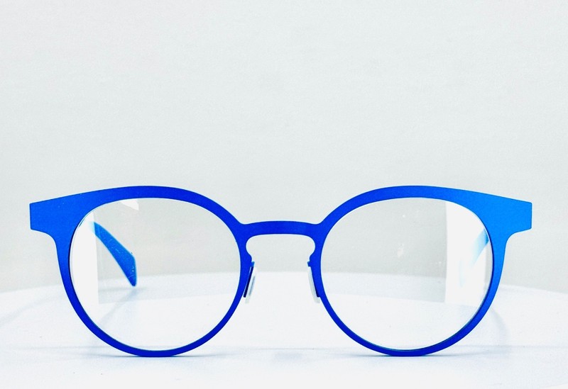 ITALIA INDEPENDENT 5027 027 Blue Unisex Round Full Rim Eyeglasses 49-21-145 B:45
