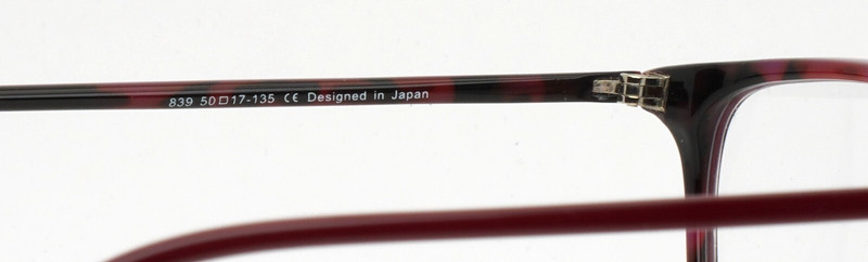 BELLAGIO 839 C02 Burgundy Womens Rectangle Full Rim Eyeglasses 50-17-135 B:32 gallery