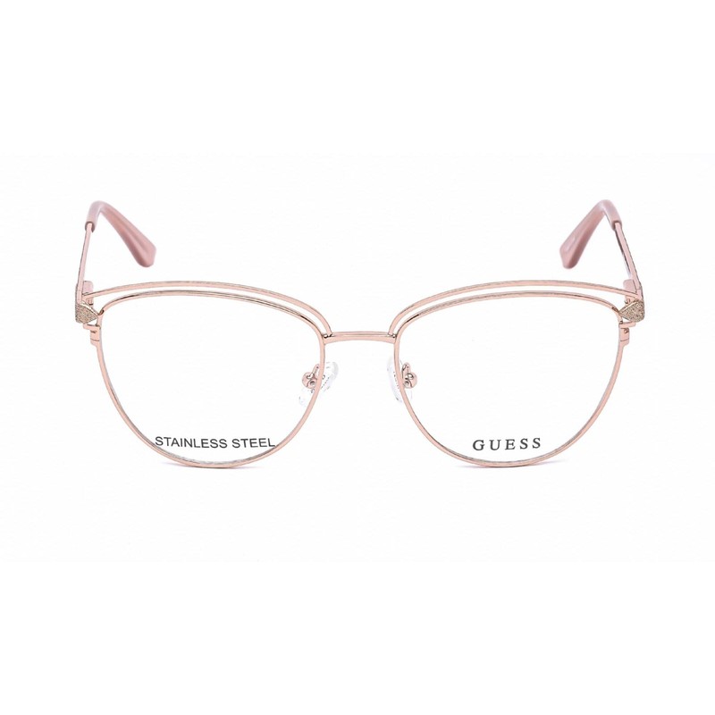 Guess Unisex Eyeglasses Metal Rose Gold Full Rim Cat Eye Shape Frame GU2685 028 gallery
