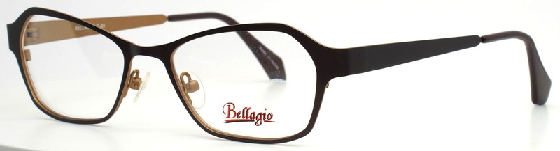 BELLAGIO BG753 C-01 Brown Womens Semi Cat Eye Full Rim Eyeglasses 50-19-135 B:33