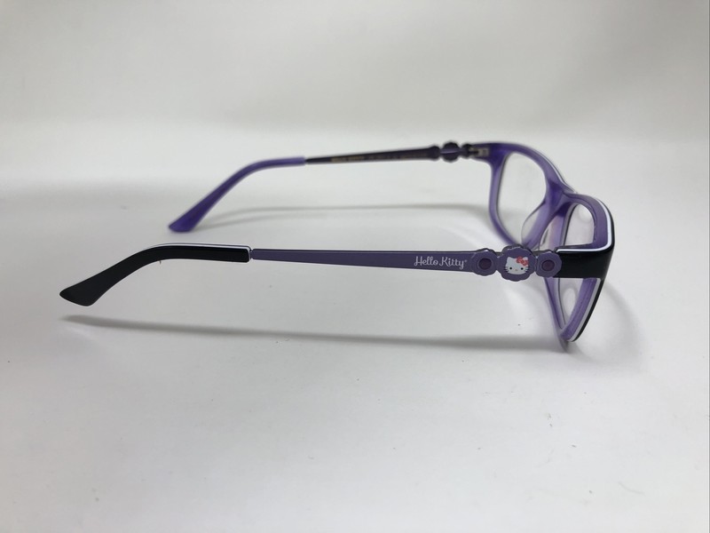 HELLO KITTY EYEGLASS FRAME HK 257-3 46-15-125 black purple flex hinge kids 2352 gallery