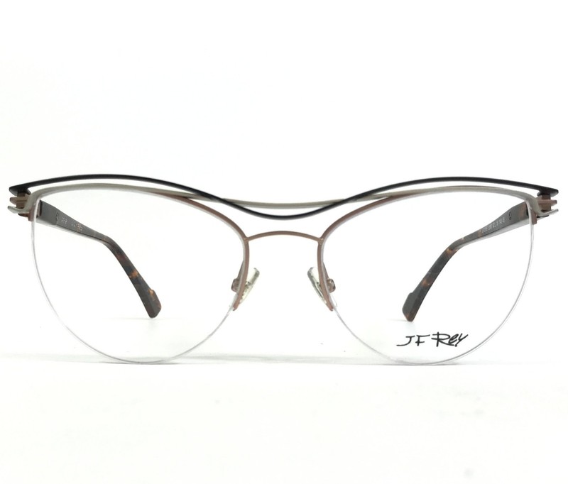 JF Rey Eyeglasses Frames JF2856 5590 Pink Gold Demi Cat Eye Half Rim 52-18-143