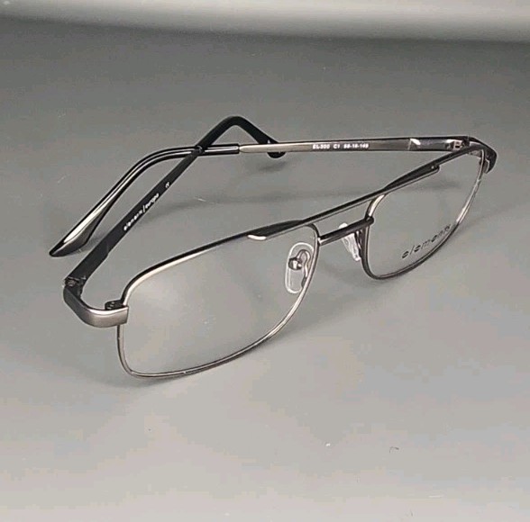 Elements By Europa EL-300 Graphite Full Rim Metal Eyeglass Frames 56/19/145