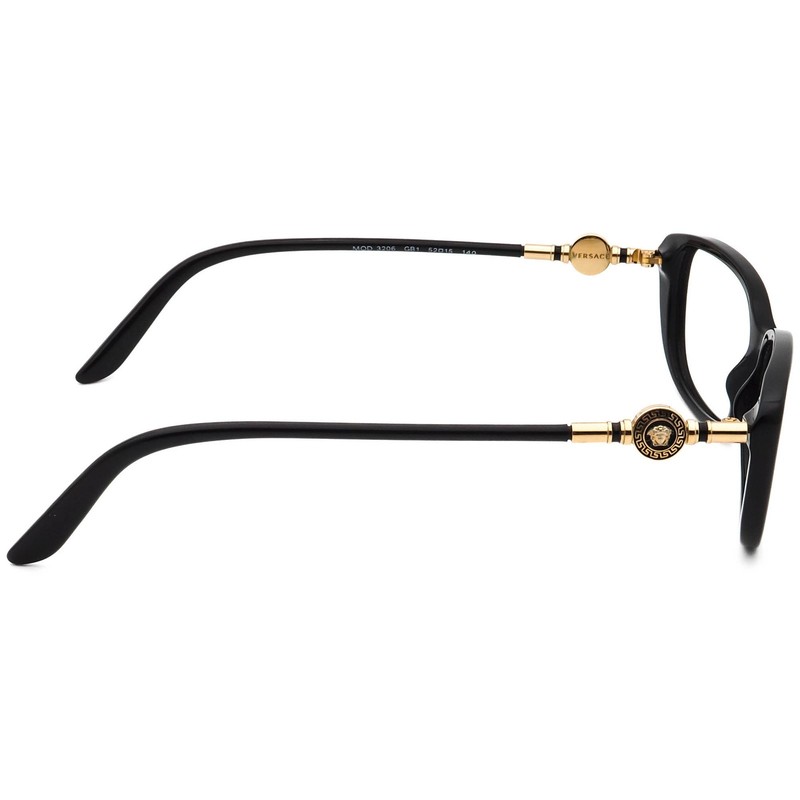 Versace Eyeglasses MOD. 3206 GB1 Polished Black/Gold Cat Eye Italy 52[]15 140 gallery
