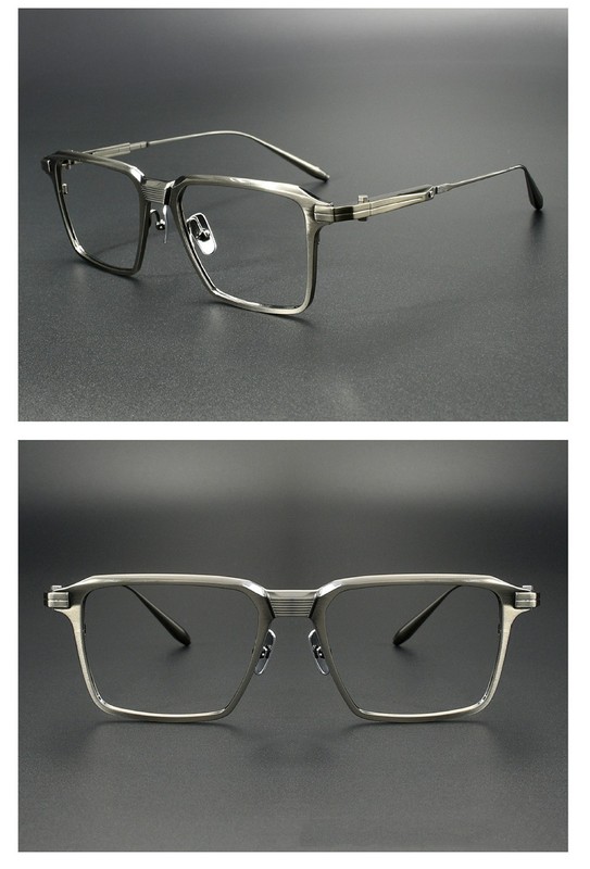 Handmade Pure Titanium Glasses Industrial Steampunk Full-Rim Frame 150mm for Men