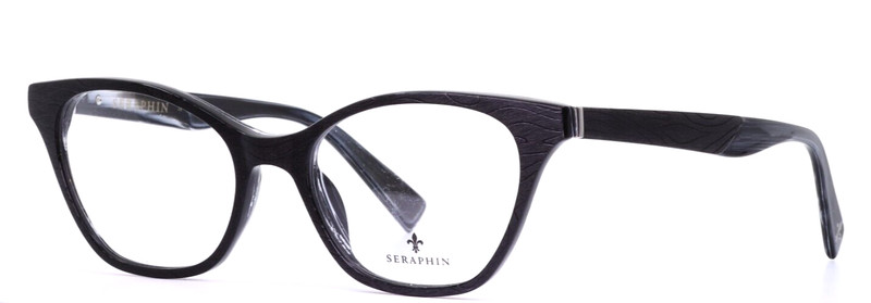 SERAPHIN Temperance 8155 Black Womens Cat Eye Full Rim Eyeglasses 52-18-140 B:39