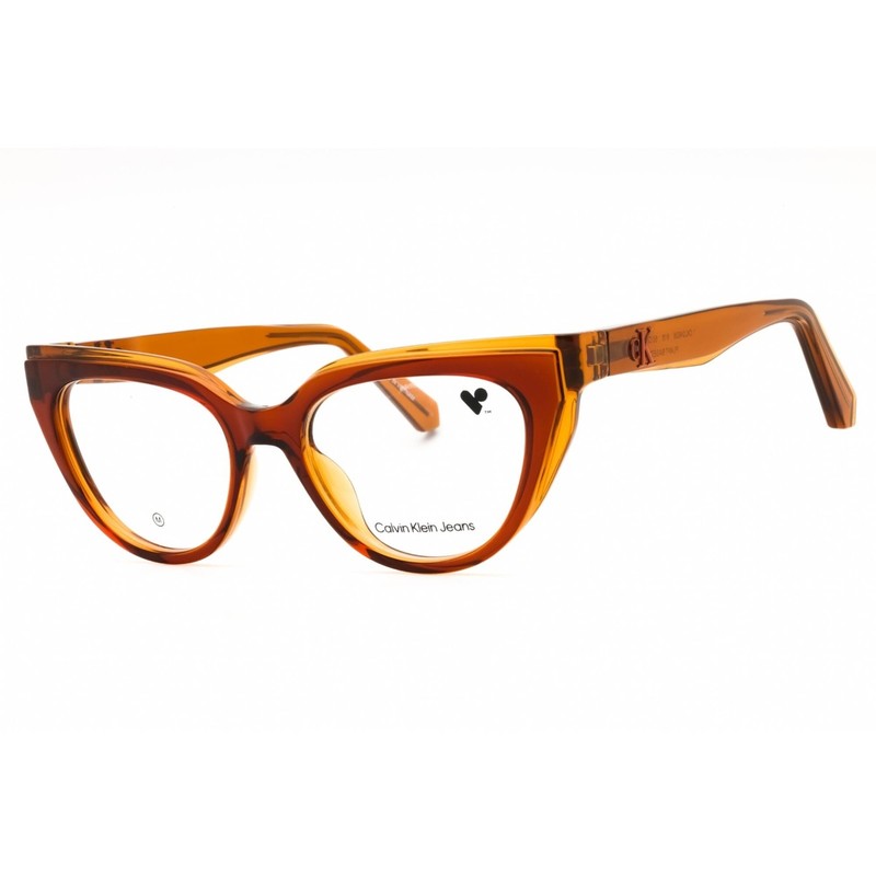Calvin Klein Jeans Women’s Eyeglasses Brick/Amber Cat Eye Full Rim CKJ24628 618