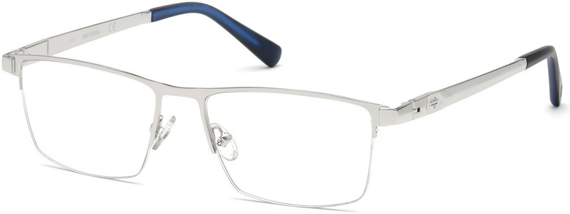 Harley Davidson HD0787 010 Silver Semi Rimless Metal Eyeglasses Frame 55-17-145