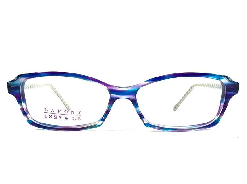 Lafont Issy & La Eyeglasses Frames NELLY 3015 Striped Blue Green 52-13-135