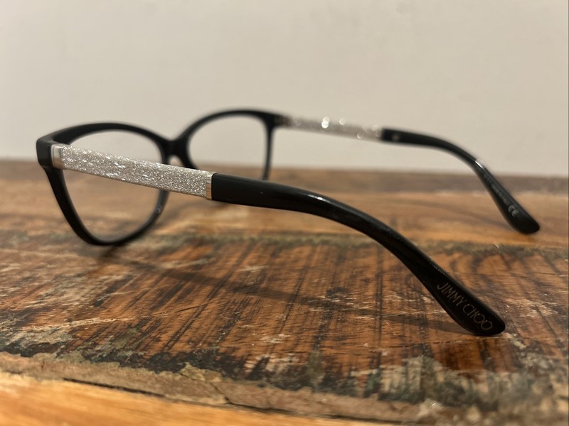 Jimmy Choo JC106 FA3 Eyeglasses Frames ONLY Made In Italy Black/Sparkles
