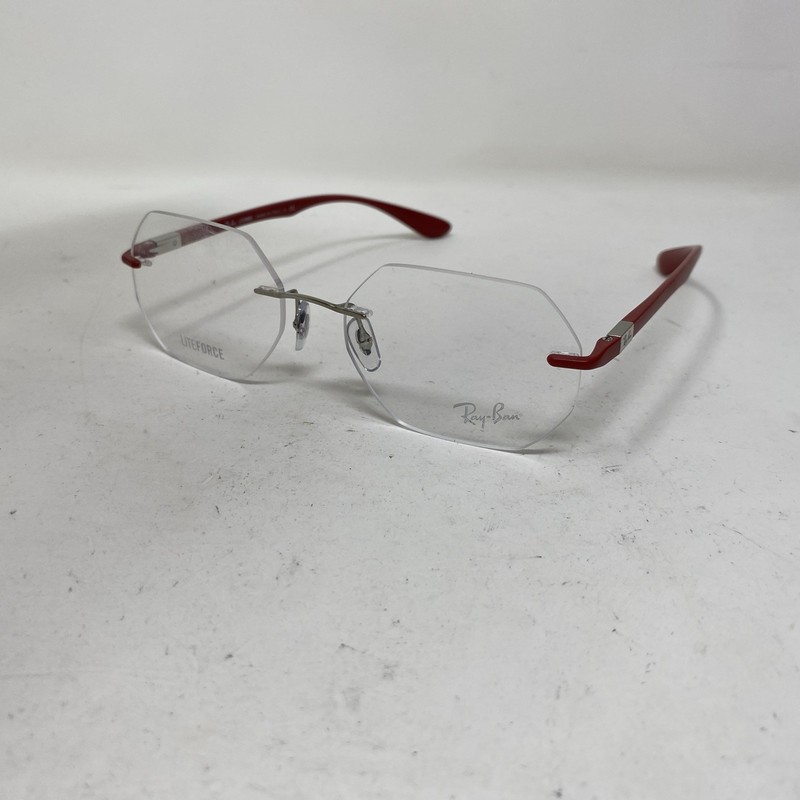 Ray-Ban LITEFORCE ITALY RB8765 1215 53-17-145 RED RIMLESS EYEGLASSES 298A gallery