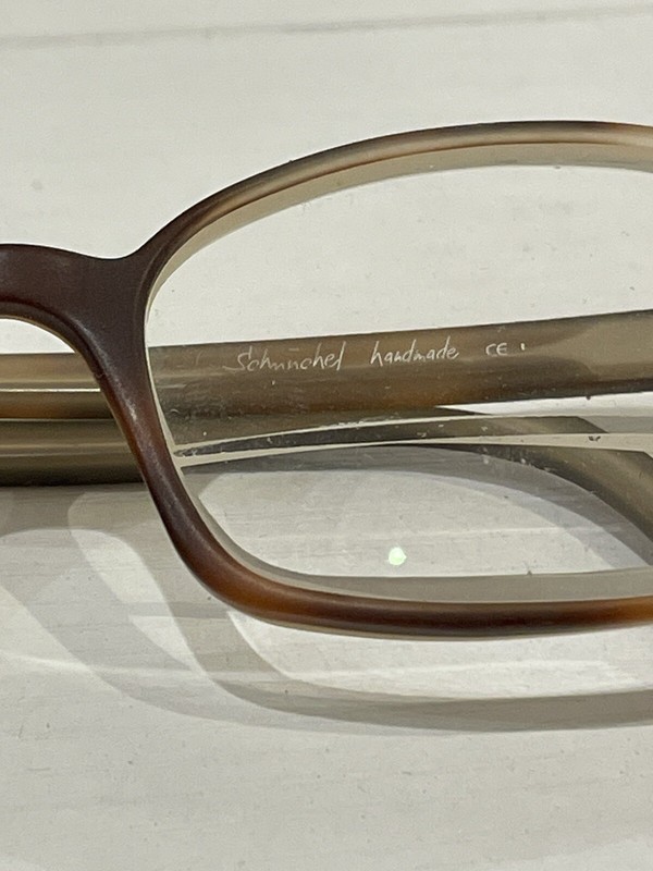 Schnuchel Eyeglasses Frame Only German Handmade Brown Two Tone Rectangle 1591530 gallery