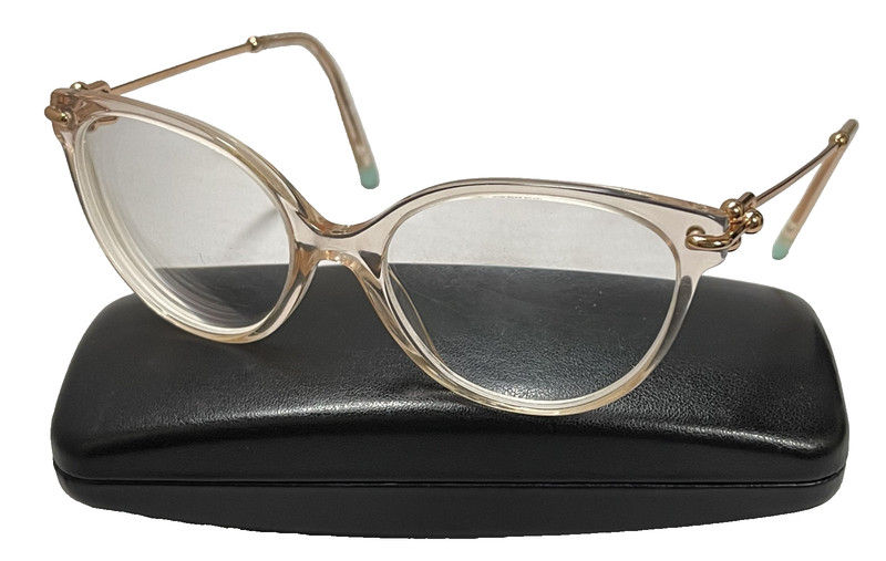 TIFFANY & CO. TF 2217 8278 Crystal Nude Gold Metal Cat Eye Eyeglasses Frames