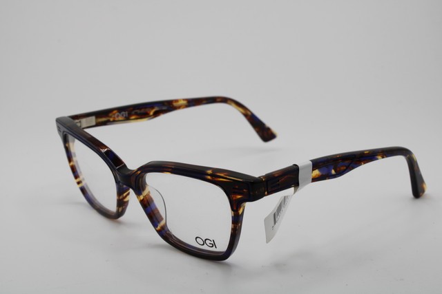 NEW OGI EVOLUTION 9228/2033 BLUE BROWN MARBLE CLEAR AUTHENTIC EYEGLASSES 51-16