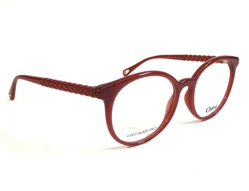 Chloe Eyeglasses Frames CH0006O 008 Polished Red Round Full Rim 52-17-145 gallery