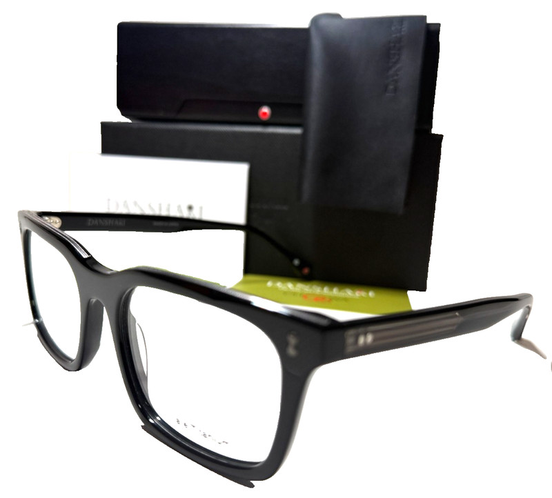 DANSHARI CRAZY DIAMOND DA00501AU SHINY BLACK /SILVER TRIM EYEGLASSES 53-19 JAPAN