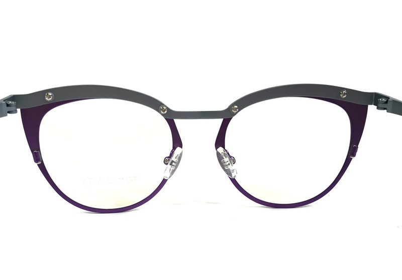 Tom Davies Eyeglasses Frames TD782 Col. 2354 Matte Purple Silver 49-19-140 gallery