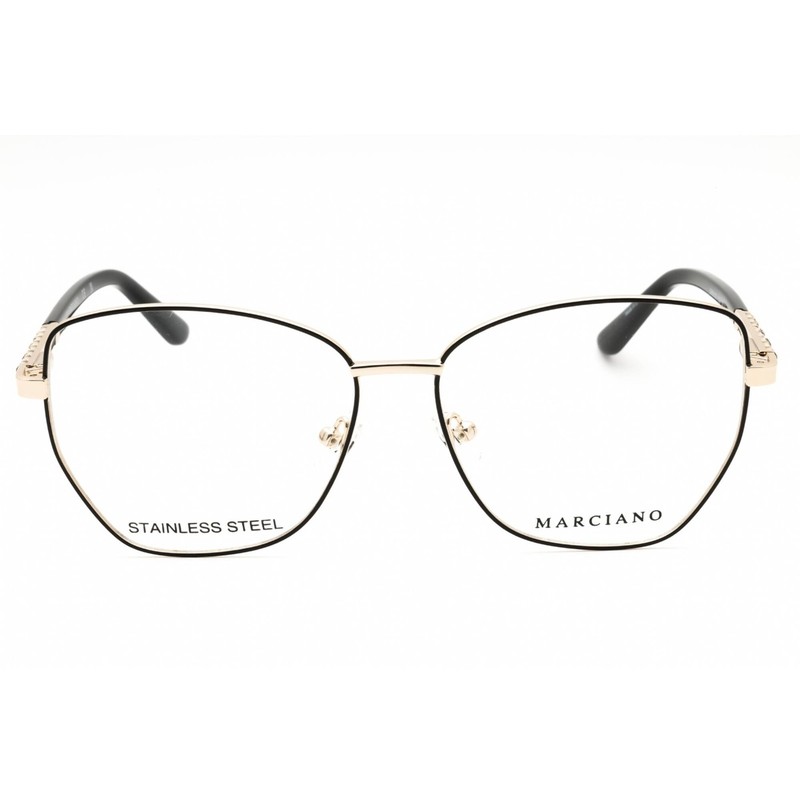 Guess By Marciano Women's Eyeglasses Pale Gold/Black Metal Frame GM50025 032 gallery