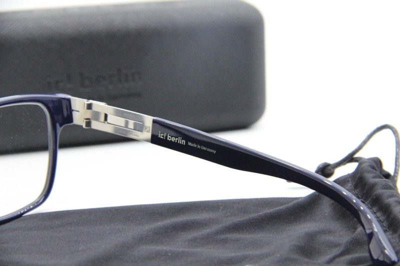 NEW IC! BERLIN META TRUE BLUE HD CHROME AUTHENTIC EYEGLASSES W/CASE 55-17 gallery