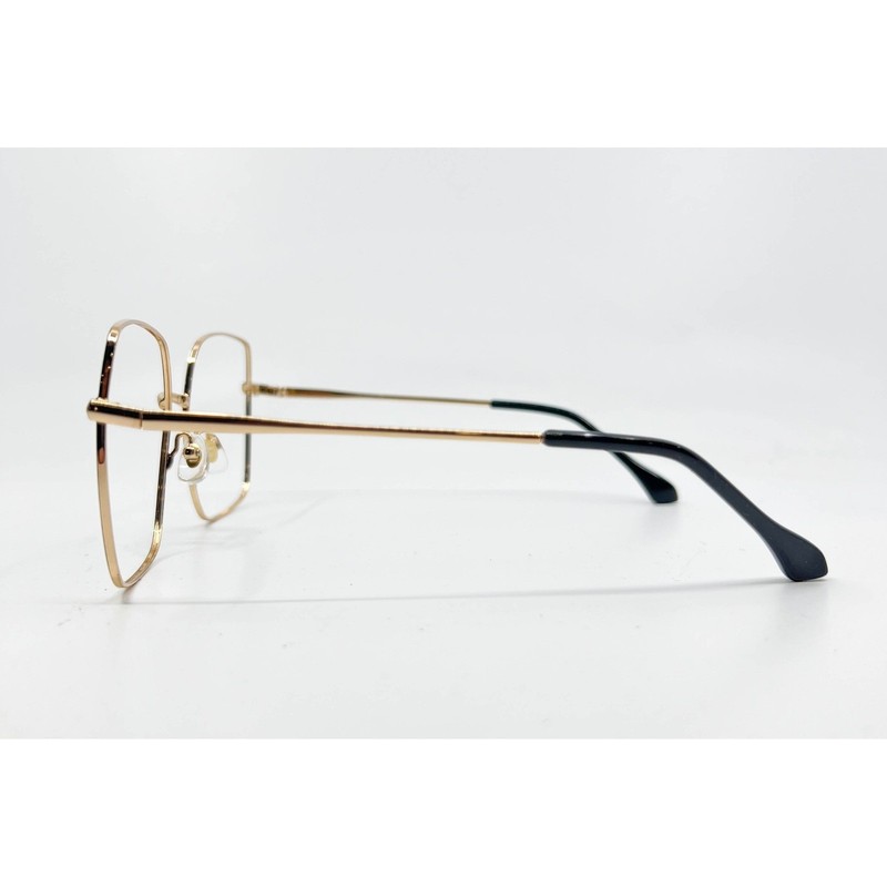 Firmoo Eyeglasses Frames Womens Gold Black Square S0164 60-16-144 gallery