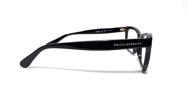 DOLCE & GABBANA DG 3215 501 SHINY BLACK RX EYEGLASSES 52-16-140 MM ITALY gallery