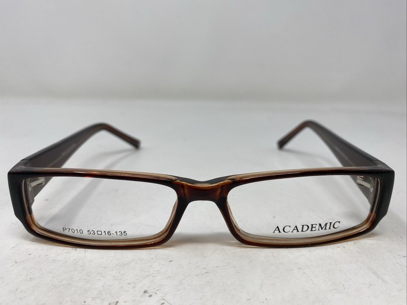 Academic P7010 C6 53-16-135 Brown Crystal Plastic Full Rim Eyeglasses Frame FF74