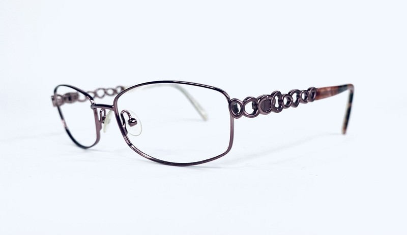 Splendor Purple Lilac Metal Rectangular Glasses W Chain Temples SP3003 52 16 135