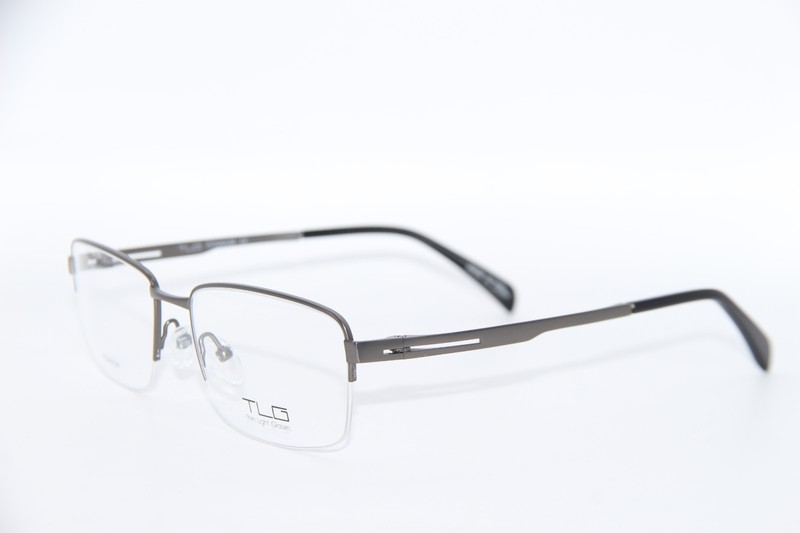 NEW THIN LIGHT GLASSES TLG NU042 C03 GRAY BLACK AUTHENTIC EYEGLASSES 58-19