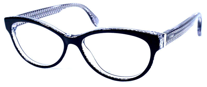 FENDI FF0109 6ZV Italy Black Polish/Clear Designer Eyeglasses Frame 54-15-140