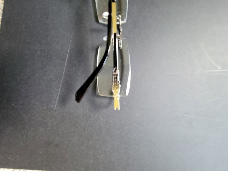 Rimless Silver Rectangular Metal Eyeglass Frames Unisex Adults Solid Pattern gallery