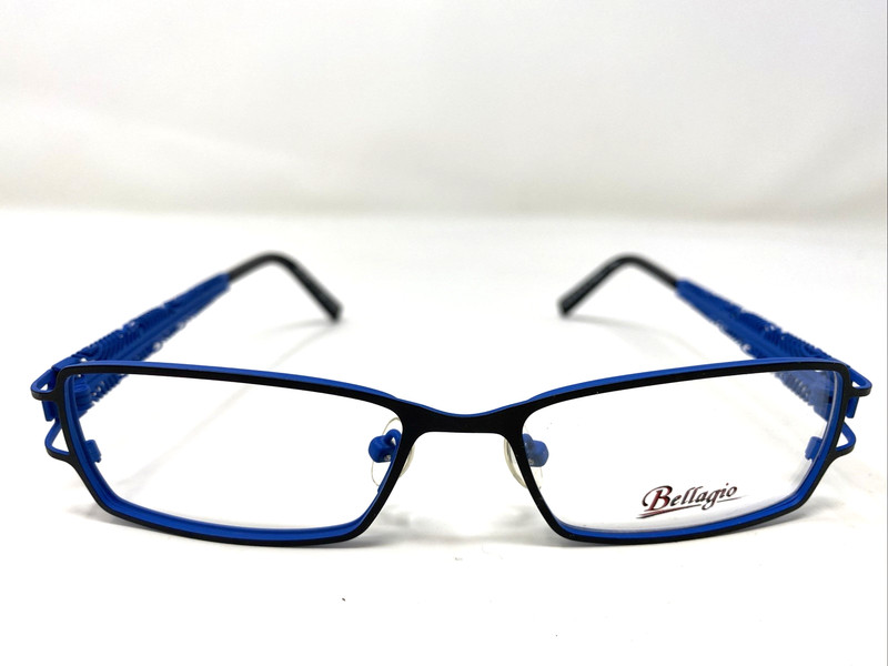 Bellsgio 742 C-01 50-16-135 Black/Dark Blue Metal Full Rim Eyeglasses Frame F128