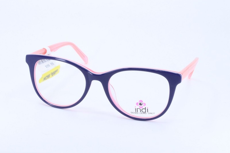 Indi KG6001 Navy-Pink Square Girls Full Rim 47-17-135 Eyeglasses Frames