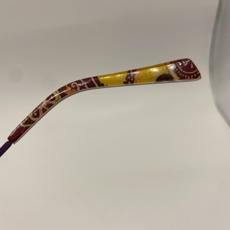 Vera Bradley Eyeglasses Frames Only Paige Purple Bali Gold BGD Floral 47-17-130 gallery