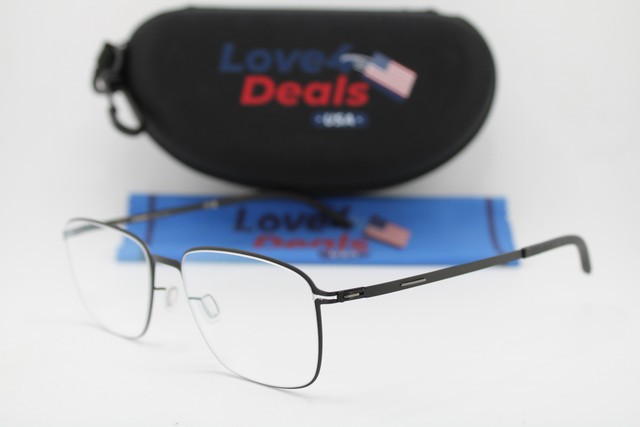 NEW IC! BERLIN VENTO BLACK GUNMETAL AUTHENTIC EYEGLASSES 54-18