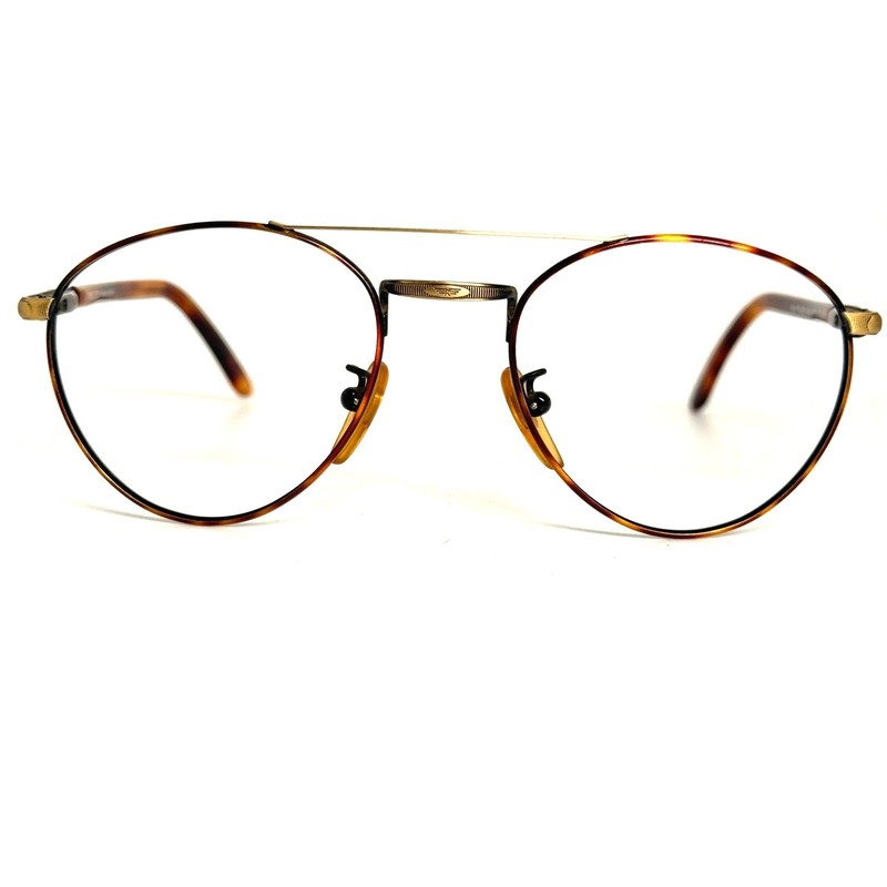 Police 2220 Vintage Aviator Eyeglasses Gold Tortoise Made in Italy 51-20 423