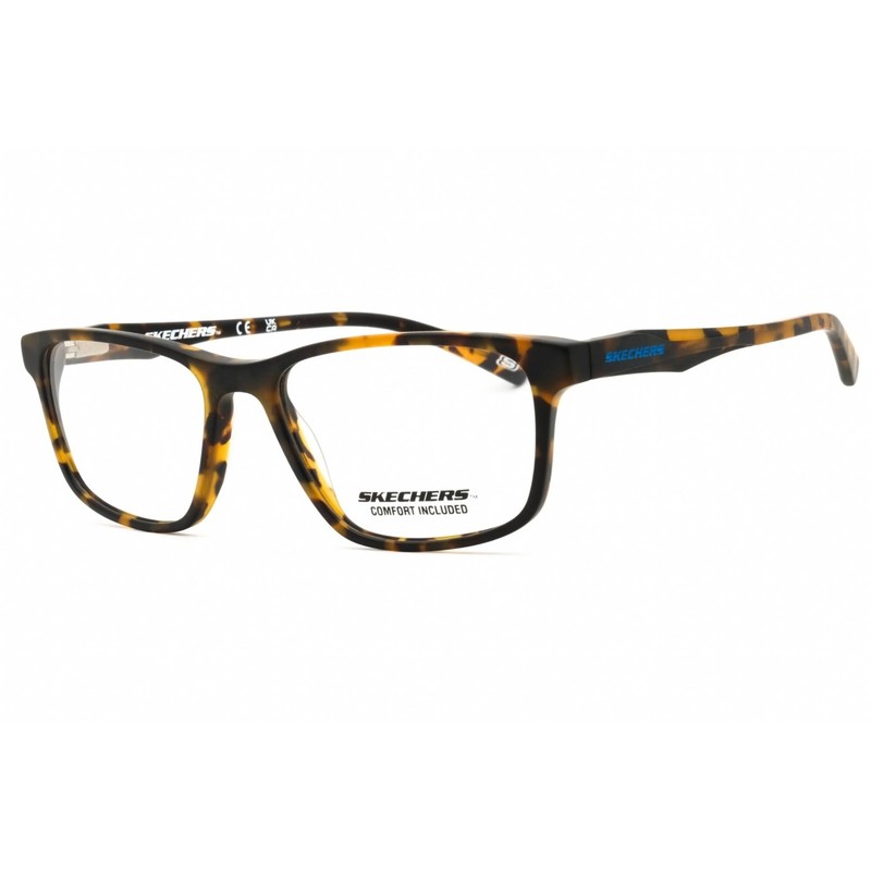 Skechers Men’s Eyeglasses Dark Havana Acetate Rectangular Frame SE3229 052