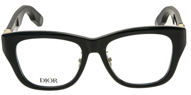 CHRISTIAN DIOR LADY 95.220 S1I 1000 SHINY BLACK GOLD AUTHENTIC EYEGLASSES 53-17 gallery