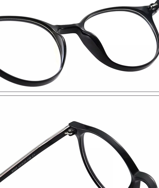 Black Round Lightweight Unisex Eyeglass Frames Fashion Glasses gallery