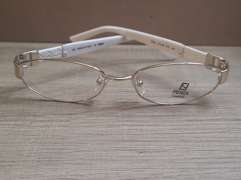 Fendi F784 718 Gold & White Eyeglasses Frames 51-16-135 EXTREMELY RARE gallery