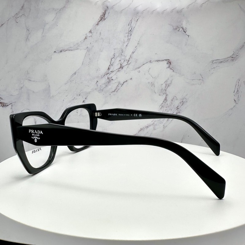 PRADA 52mm Eyeglasses PR18WV 1AB1O1 Black New Symbole Rx-able Glasses gallery
