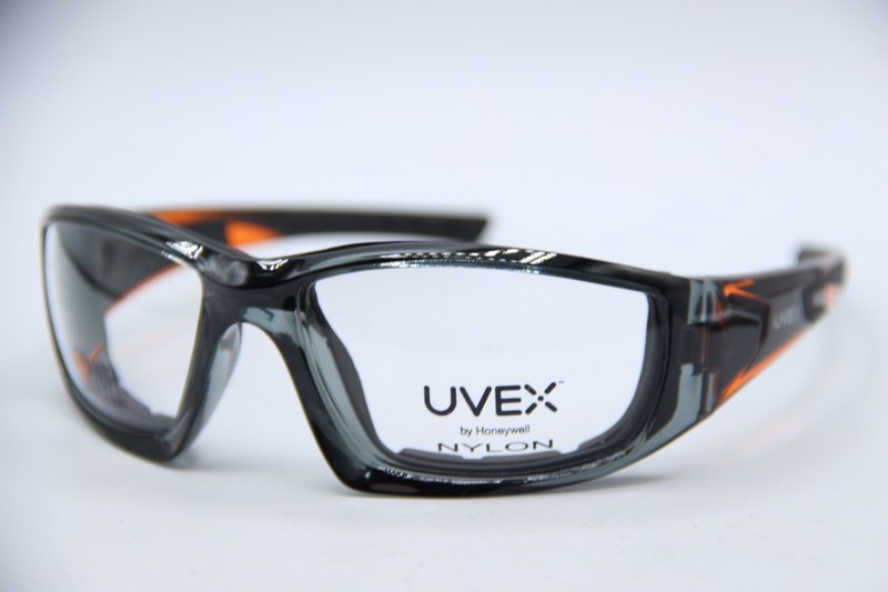 NEW UVEX HONEYWELL NYLON SW12 GRA/ORG GRAY ORANGE AUTHENTIC EYEGLASSES 64-17 gallery