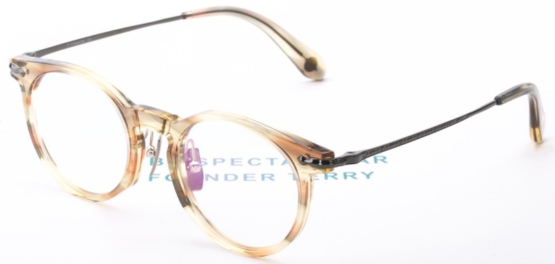 BNW Peanut Optical Transparent Amber Acetate Titanium optical Frame----Unisex gallery