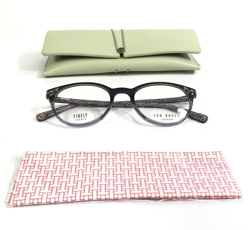 Ted Baker Eyeglasses Frames TEW022 SLA Black Blue Panto Full Rim 49-19-140