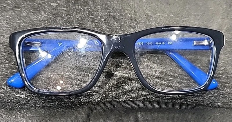 Ray Ban Jr RB1536 3600 Kids Black Blue Square Eyeglasses 48-16 130 gallery