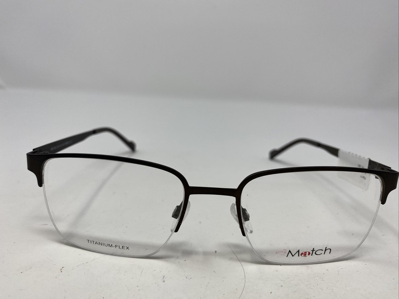 Match Eyeglasses Frame MF185 MBRN 53-19-140 Matte Brown Half Rim TF35
